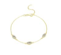 LCHJX Nouveau 2025 Pure 925 Argent Sterling Luxe Turquoise Blue Eyes Bracelet de chaîne de Liaison cristalline Zircon et de Liaison cristalline pour Femmes