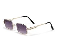 LCHJX Nouveau 2025 Rectangle Met Met Men Lunettes de Soleil Femmes Répèles rétro Soleil Retro Eyewear Shades