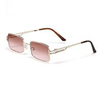 LCHJX Nouveau 2025 Rectangle Met Met Men Lunettes de Soleil Femmes Répèles rétro Soleil Retro Eyewear Shades