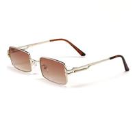 LCHJX Nouveau 2025 Rectangle Met Met Men Lunettes de Soleil Femmes Répèles rétro Soleil Retro Eyewear Shades