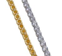 LCHJX Nouveau 2025 Unisexe Hip Hop Men Bracelet Bracelet Fashion 8 mmrounds Bracelets de zircon cubique pour femmes Joelon Joelry de mariage de la fête jaune