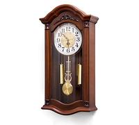 LCHJX Pendulum Mur Horloge Volume Contrôle opéré de Grandes horloges rétro en Bois élégant pour Le Salon, Le Bureau et la décoration intérieure