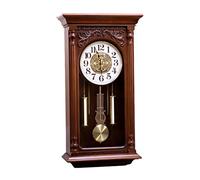 LCHJX Pendulum Mur Horloge Volume Contrôle opéré de Grandes horloges rétro en Bois élégant pour Le Salon, Le Bureau et la décoration intérieure