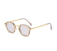 LCHJX Petites Lunettes de Soleil carrées Hommes Cadre en Alliage des Lunettes claires Hommes Verres Femmes Lunettes de Vue