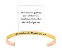 LCHJX Rappelez-Vous Qui Vous êtes Le Bracelet inspirant gravé de Couleur de Motivation Minimaliste Bracelet à Bracelet d'inspiration gravé-18K Gold & Silver plaqué en Acier Inoxydable, ne Laissez