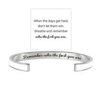 LCHJX Rappelez-vous qui vous êtes le Bracelet inspirant gravé de couleur de motivation minimaliste Bracelet à bracelet d'inspiration gravé-18K Gold & Silver plaqué en acier inoxydable, ne laissez