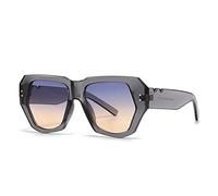 LCHJX Rétros Polygon Femmes Lunettes de Soleil Shades Gradient UV400 Men Rivets Sun Glasse