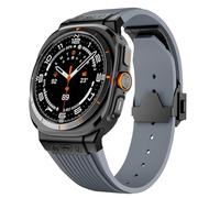 LCHJX Sangle de silicone à extrémité courbe en métal de luxe pour Galaxy Watch 7 Ultra 47mm Sport Band pour Galaxy 7 Ultra 47mm No Gaps Bracelet
