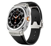 LCHJX Sangle de silicone à extrémité courbe en métal de luxe pour Galaxy Watch 7 Ultra 47mm Sport Band pour Galaxy 7 Ultra 47mm No Gaps Bracelet
