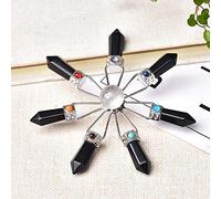 LCHJX Sept Chakra Pyramide Crystal Naturel Crystal Amethyst Stone Crystal Point Home Decoration Energystone Ornements Gift, Obsidian, 1PC