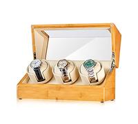LCHJX Spinner Winding Box Watch Winders - Bamboo Watch Winder Automatic Shaker Mécanique Montre la boîte de Rangement de Montre rotative avec contrôle d'accès Turn Appareil de Montre à la Maison