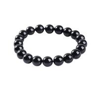 LCHJX Stone naturel 7a Black Tourmaline Perles Bracelets Femmes Crystals Chakra Yoga Méditation Jewelry Schorl Strand Bracles