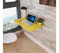 LCHJX Table Pliante carrée, Table Murale pliée, Table Pliante en Bois, Construction Robuste Stable, Tables de Feuilles de Goutte pour Petits espaces (Jaune 80 * 40c