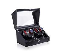 LCHJX Watch Winders, Boîte à Enrouleur de Montre Automatique, 5 Modes de Rotation avec Moteur Silencieux, Coque en Bois de Piano en Fibre de Carbone