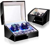 LCHJX Watcher Wind Watch Automatic Watch Box Box 4 + 6 Boîte d'affichage de Rangement avec Moteur extrêmement Silencieux et 5 Modes de Rotation C'est Tellement Un Genre de montrez Winder