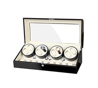LCHJX Watner Winder Automatic Watch Box Box pour 8 Watch Winder + 9 Affichage Espaces de Rangement Peinture Piano Extérieur Ajuster Les Femmes Montes Mens, Red + Word Black Wind