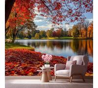 LCHMQ 3D Photo WallpaperNatural ParkLarge Wall MuralRealistic Lakesfor Living Room Bedroom DIY Decoration Art 200 x 140 cm