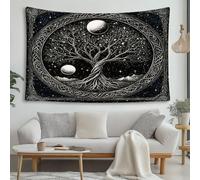 LCHMQ Arbre de vie Tapisserie Ciel étoilé psychédélique Tenture Décoration Tapisserie Murale Murale pour Chambre Dortoir Fête 150x100cm