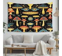 LCHMQ Champignons abstraits Tapisserie Univers psychédélique Décorations Murales Tapisserie pour Décoration de Dortoir de Chambre à Coucher 150x130cm