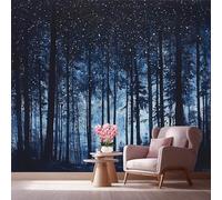 LCHMQ Fresque Murale Papier PeintCiel étoilé psychédéliqueTrompe l'oeil MuralArbres de science-fictionAdhésif Pour Chambre Papier Peint Nature 350x240cm