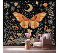 LCHMQ Fresque Murale Papier PeintPapillon fantastiqueTrompe l'oeil MuralCiel étoilé psychédéliqueAdhésif Pour Chambre Papier Peint Nature 350x240cm