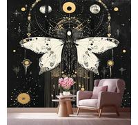 LCHMQ Fresque Murale Papier PeintPapillon psychédéliqueTrompe l'oeil MuralCiel étoilé de science-fictionAdhésif Pour Chambre Papier Peint Nature 350x240cm