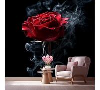 LCHMQ Fresque MuraleRose Rouge GothiquePapier Peint PhotoBouton Floral MystiqueDécoration Murale Moderne Papier Peint 3d Panoramique 250x175cm