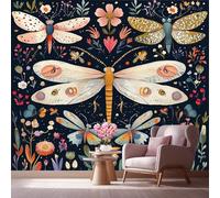LCHMQ Mural WallpaperAbstract ButterflyWallpaper Mural RemovableDreamy PlantsPoster Print 3D Effect Decoration for Bedroom 300x210cm