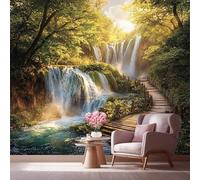 LCHMQ Mural WallpaperPlant ParkWallpaper Mural RemovableNatural WaterfallsPoster Print 3D Effect Decoration for Bedroom 300x210cm