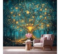 LCHMQ Mural WallpaperPsychedelic Tree of LifeWallpaper Mural RemovableMagical Night SkyPoster Print 3D Effect Decoration for Bedroom 300x210cm