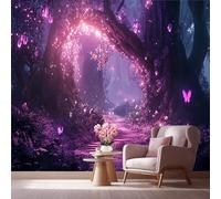 LCHMQ Papier Peint PanoramiqueFantaisie Forêt FéeriqueFresque MuraleEnchanté Chemin Lumineuxl'oeil Décoration Salon Photo Mural 200x140cm