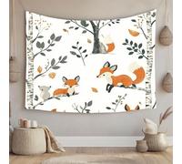 LCHMQ Renard de dessin animé Décorations Murales Tapisserie pour Décoration de Dortoir de Chambre à Coucher 150x130cm