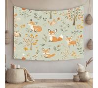 LCHMQ Renard de la forêt de dessin animé Tenture Décoration Tapisserie Murale Murale pour Chambre Dortoir Fête 150x100cm