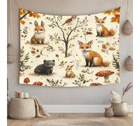 LCHMQ Renard de la jungle cartoon Tapisserie Murale avec Art La Décorations pour la Maison 230x180cm