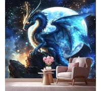 LCHMQ Wall Covering Realistic 3DAnime Blue DragonMural WallpaperInterior DesignMagical UniverseRoom Decor Picture 350x240 cm