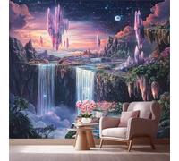 LCHMQ Wall Covering Realistic 3DFantasy IslandMural WallpaperInterior DesignDreamy WaterfallRoom Decor Picture 350x240 cm