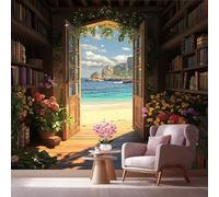LCHMQ Wall Covering Realistic 3DRealistic BeachMural WallpaperInterior DesignNatural PlantsRoom Decor Picture 350x240 cm