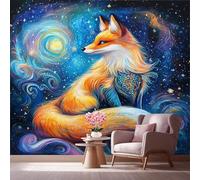 LCHMQ Wall MuralCartoon FoxPhoto Wallpaper ModernFantasy NebulaCovering Home Office Decor Art Print 250x175cm
