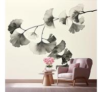 LCHMQ Wall MuralMinimalist Ginkgo LeafPhoto Wallpaper ModernAbstract Ink PaintingCovering Home Office Decor Art Print 250x175cm