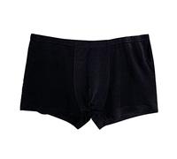 LCHYG (Lot De 3) sous - Vêtements en Soie De Mûrier pour Hommes, Ur Size Boxer Souple Grande Taille Culotte De Luxe en Satin,Noir,XL