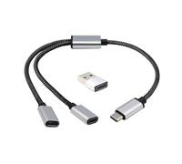 LCIQJB Câble répartiteur USB C mâle vers 2/3 femelle, convertisseurs multiports de charge multiports de charge de 30 cm