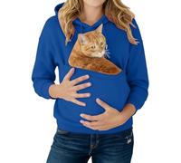 lciwsqrtek Sweats à capuche avec poche pour chat et pochette kangourou grande taille pour chat et chien, pull à manches longues pour amoureux des animaux de compagnie, a blei, L