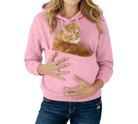 lciwsqrtek Sweats à capuche avec poche pour chat et pochette kangourou grande taille pour chat et chien, pull à manches longues pour amoureux des animaux de compagnie, a rose, M
