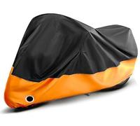 LCJAN Housse Moto pour Triumph Rocket III 2004 2005 2006 2007-2017, 190T Polyfibre Respirant Impermeable Anti-Poussière Bâche de Protection Moto Respirant Extérieure Soleil,B Without-Orange