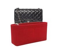 Lckaey 2009red-M Organiseur de portefeuille pour sacs classiques de taille moyenne, forme portefeuille - Organiseur de sac à main en feutre de haute qualité