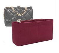 Lckaey Organiseur de sac à main Chanel 19 - Petit sac avec poche latérale zippée - Y002claret-S