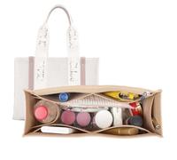 Lckaey Organiseur de sac à main pour chloe woody sac fourre-tout insert grand, moyen, petit portefeuille, organiseur en feutre 1015Beige-S