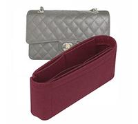 Lckaey - Organiseur de sac à main pour sac à main classique à rabat de 2009 taille Jumbo - Sans fermeture éclair - Rouge Claret - Taille L