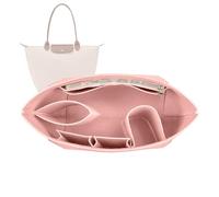 Lckaey Organiseur de sac fourre-tout pour Longchamp le pliage Grand insert fourre-tout en feutre avec fermeture éclair 1028 Rose/S