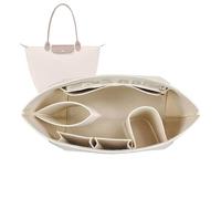 Lckaey Organiseur de sac fourre-tout pour Longchamp le pliage Grand insert fourre-tout en feutre avec fermeture éclair 1028beige-M